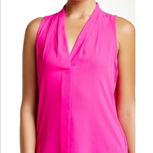 Vince Camuto Pleated V-Neck Tank Top